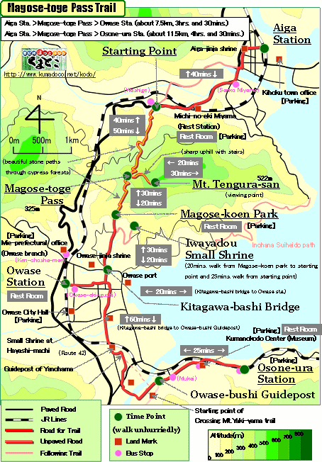 Magose-toge Pass Map