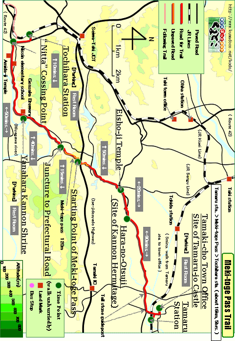 Meki-toge Pass Map