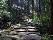 Stone paths of Yakiyama-goe trail